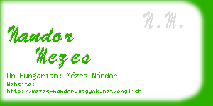 nandor mezes business card
